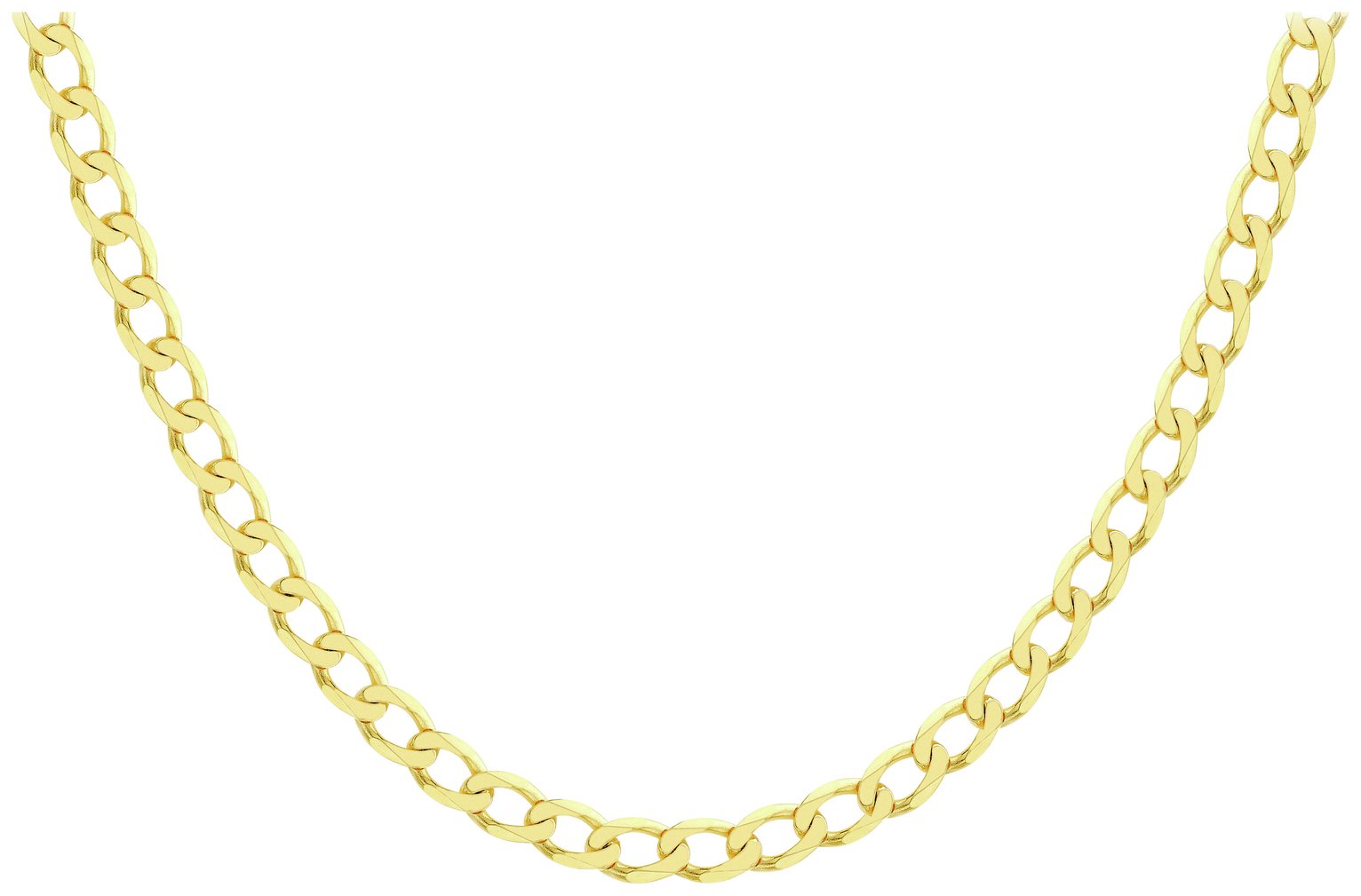 9ct Yellow Gold Italian Diamond Cut Curb 22 Inch Chain