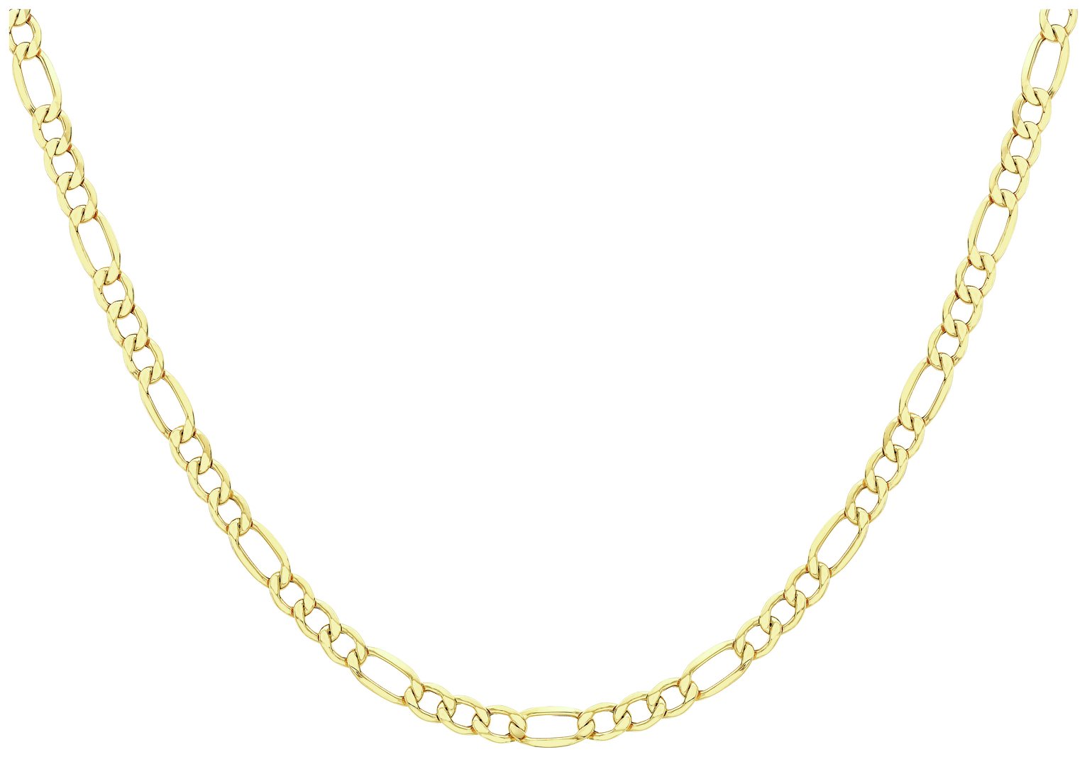 9ct Yellow Gold Italian Figaro Link 20 Inch Chain