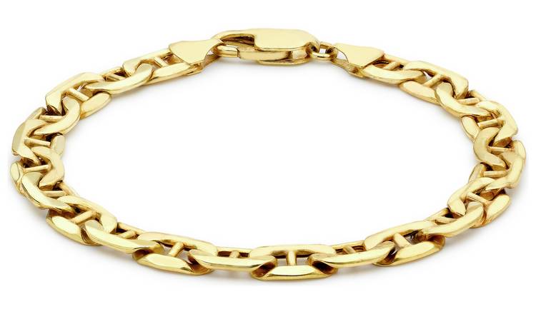 9ct Yellow Gold Italian Rambo 8 Inch Chain Link Bracelet