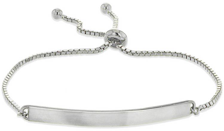 Buy Sterling Silver Personalised Slider ID Bracelet | Womens bracelets ...