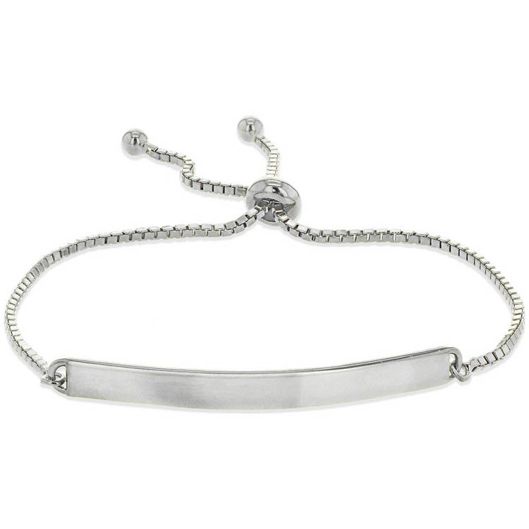 Revere Sterling Silver Personalised Slider ID Bracelet 0