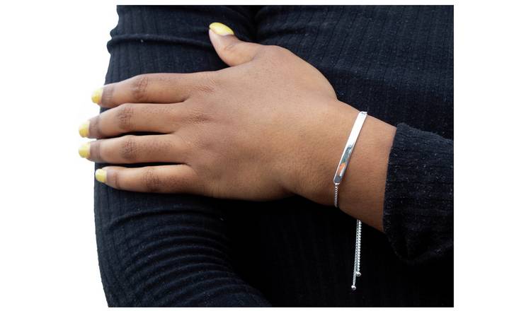 Revere Sterling Silver Personalised Slider ID Bracelet