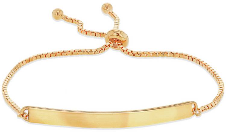 18ct Rose Gold Plated Silver Personalised Slider ID Bracelet