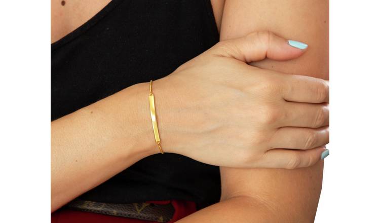 Revere 18ct Gold Plated Personalised ID Bracelet