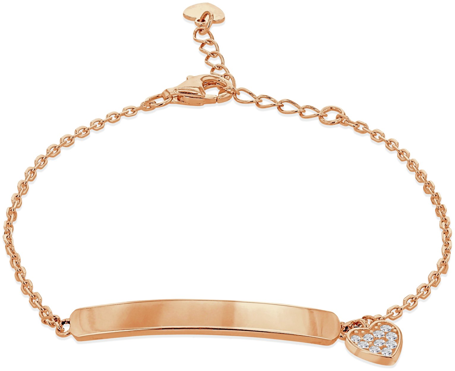 Revere 18ct Rose Gold Plated Personalised Charm ID Bracelet