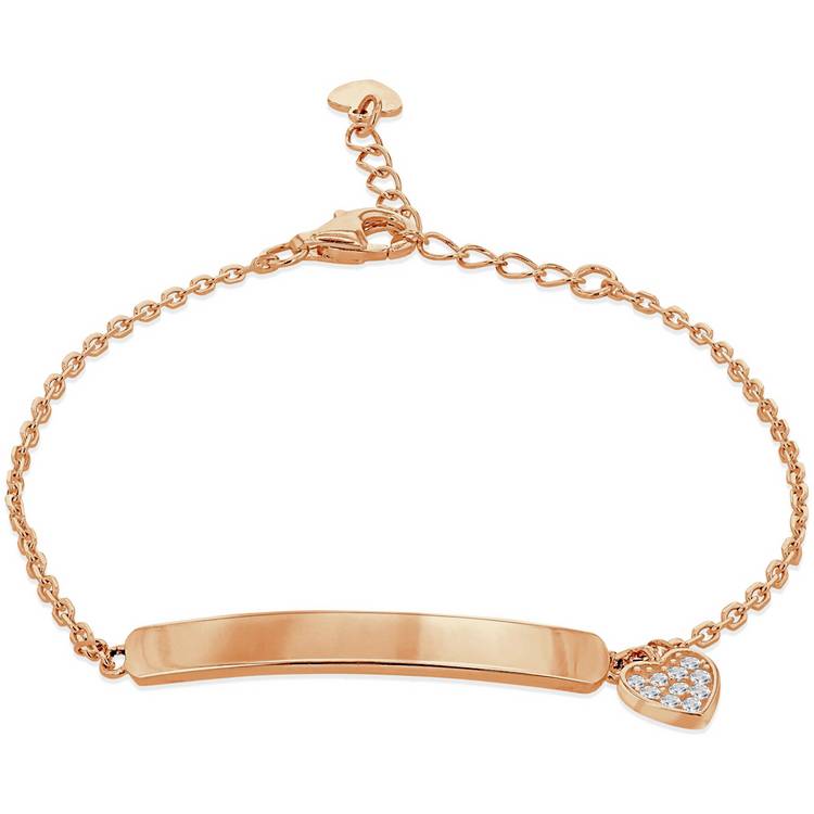 Revere 18ct Rose Gold Plated Personalised Charm ID Bracelet 0
