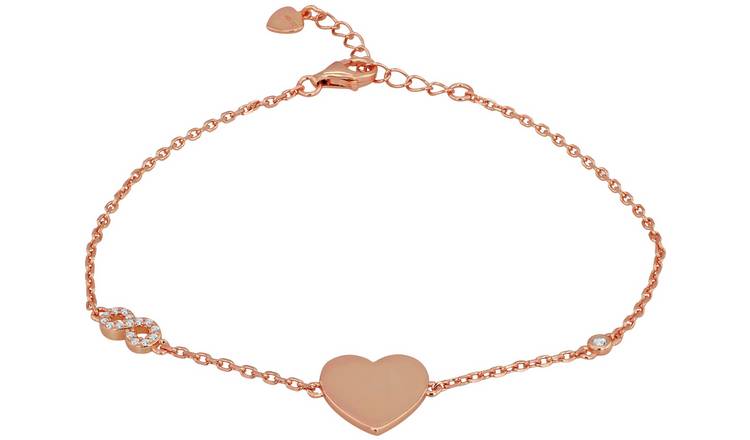 18ct Rose Gold Plated Silver Personalised Infinity Bracelet