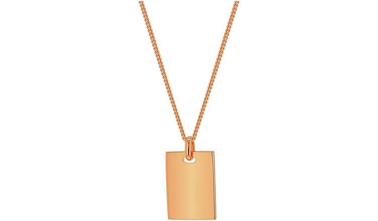 18ct Rose Gold Plated Silver Personalised Tag Pendant