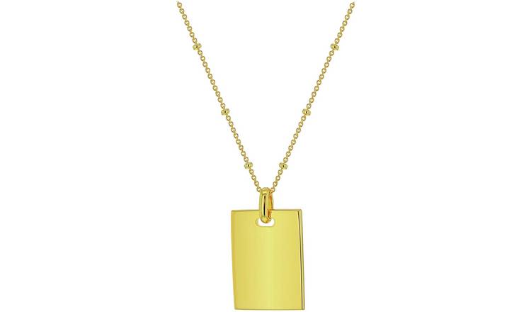 18ct Gold Plated Silver Personalised Tag Pendant Necklace