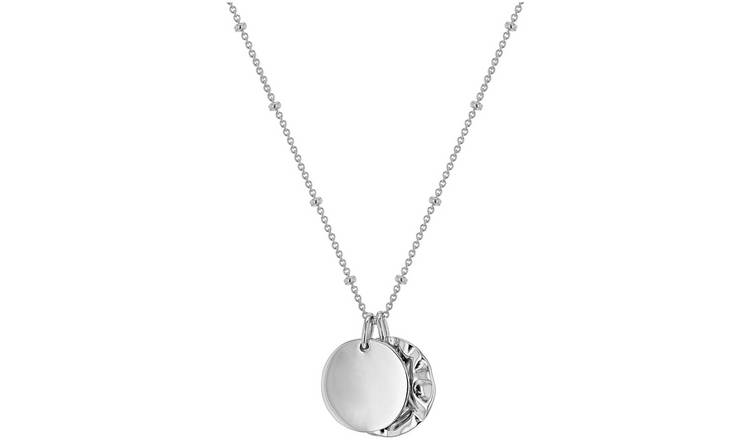 Buy Revere Sterling Silver Personalised Disc Pendant Necklace | Womens ...