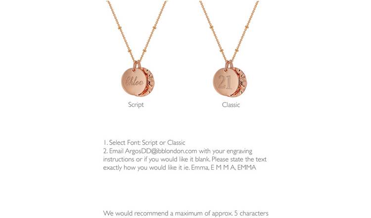 Buy Revere 18ct Rose Gold Plated Silver Personalised Necklace