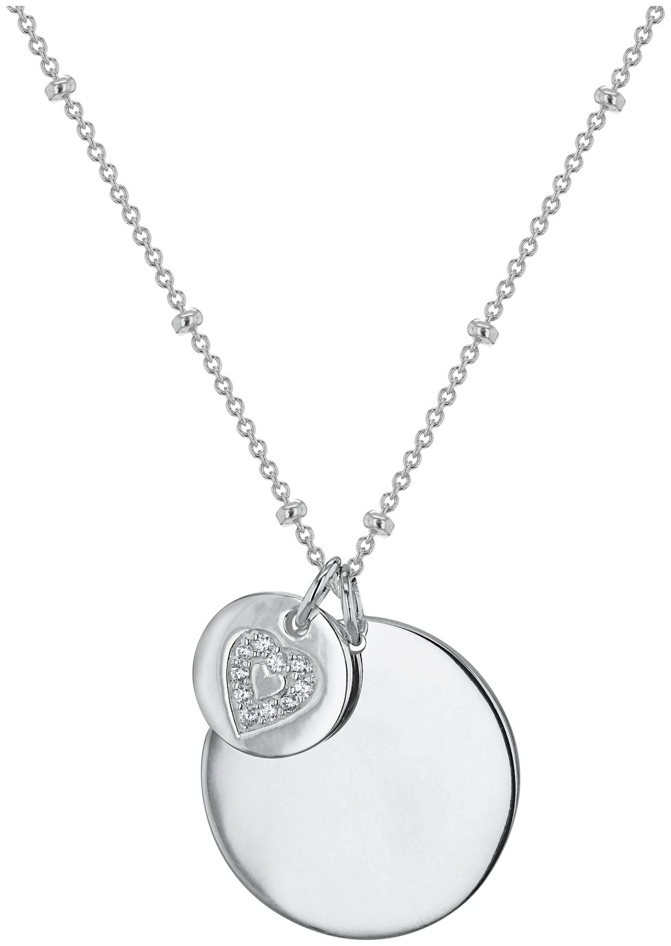 Revere Personalised Heart Disc Pendant Necklace