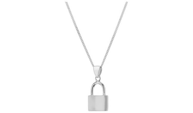 Buy Sterling Silver Personalised Padlock Pendant Necklace Argos