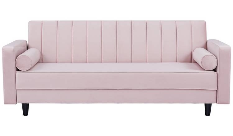 Habitat Preston Velvet 3 Seater Clic Clac Sofa Bed - Pink