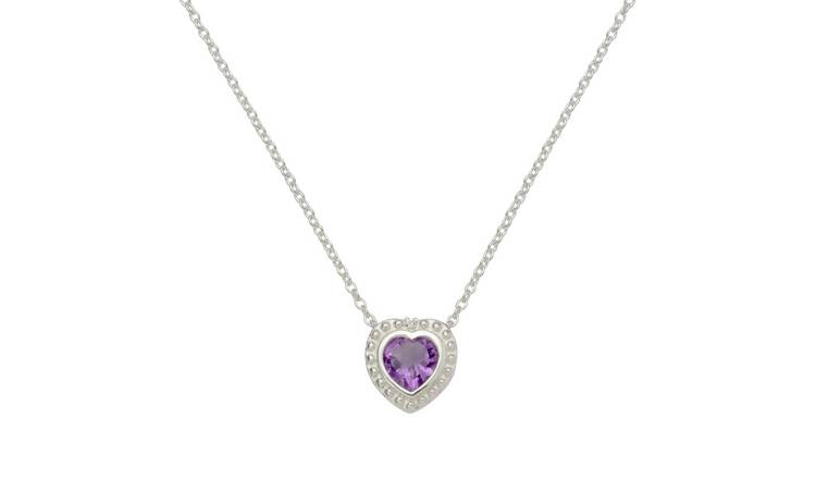 Silver and hot sale amethyst necklace