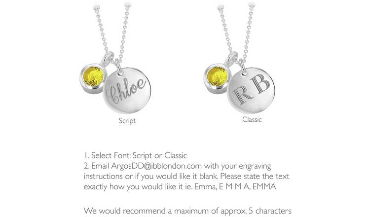 Argos engraved sale necklace