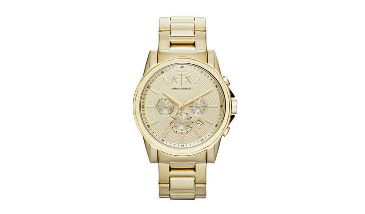 Buy Armani Exchange Men's Gold Stainless Steel Bracelet Watch | Men's  watches | Argos