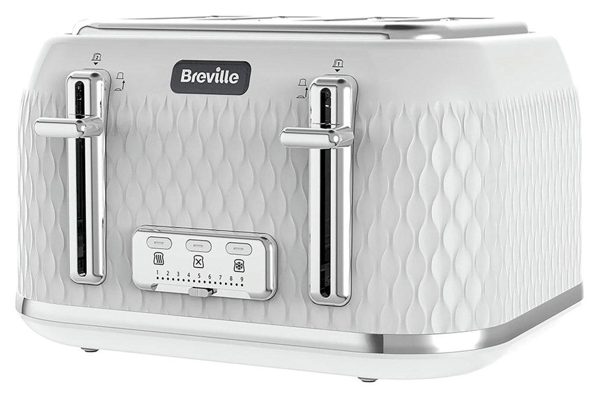 Breville VTT911 Curve 4 Slice Toaster - White and Chrome