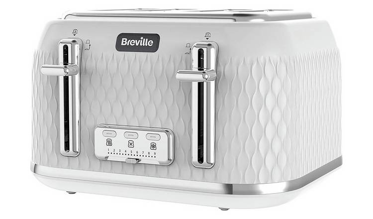 Buy Breville VTT911 Curve 4 Slice Toaster White and Chrome Toasters Argos