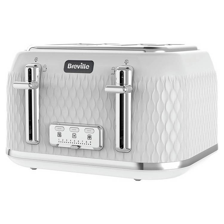 Breville VTT911 Curve 4 Slice Toaster - White and Chrome 0