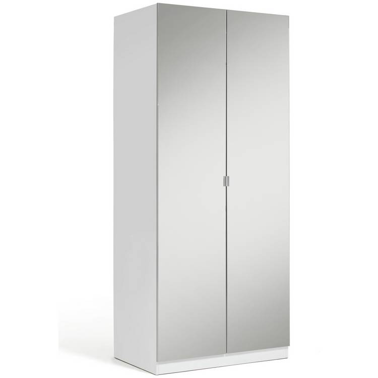 Habitat Munich 2 Door Mirror Wardrobe - White 0