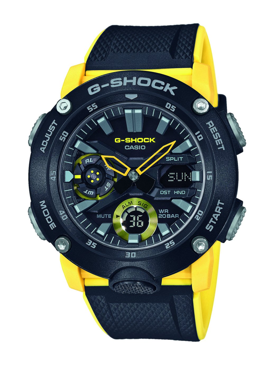 Casio G-Shock Men's Black and Yellow Resin Strap Watch