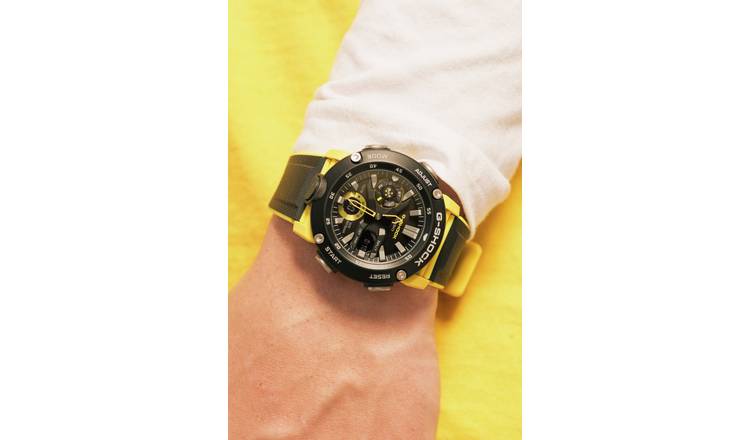 Buy Casio G Shock Men s Black and Yellow Resin Strap Watch Men s