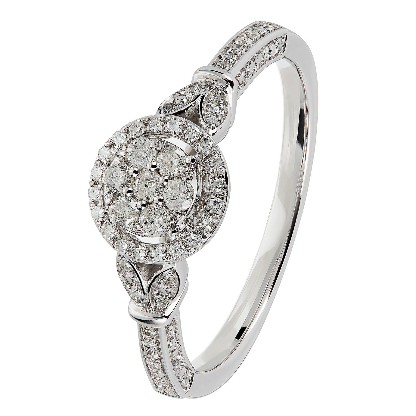 Revere 9ct White Gold 0.25ct Diamond Engagement Ring R