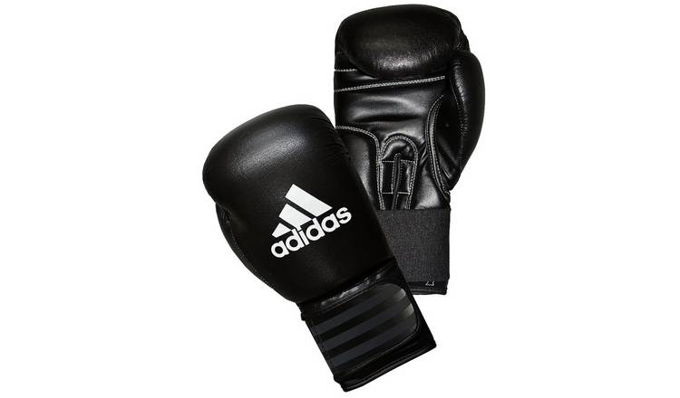 Adidas Performer Leather Boxing Gloves - Black and White