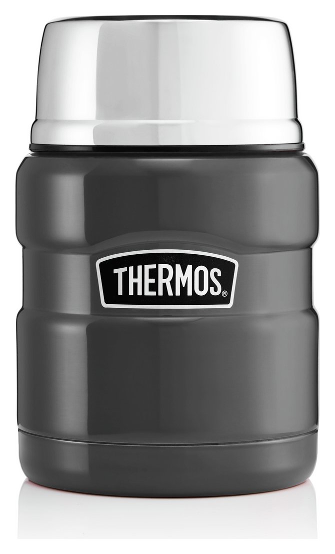 Thermos Stainless Steel King Gun Metal Food Flask - 470ml