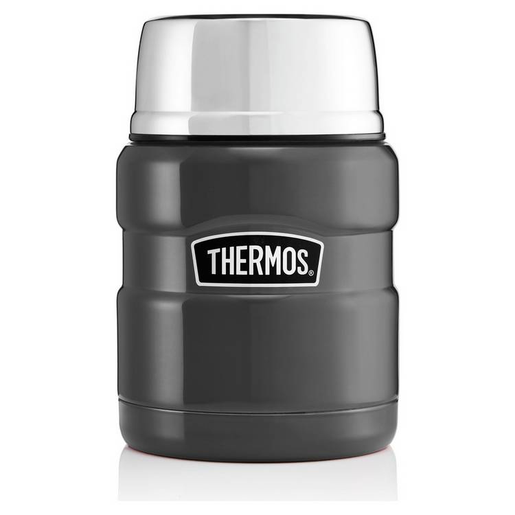 Thermos Stainless Steel King Gun Metal Food Flask - 470ml 0