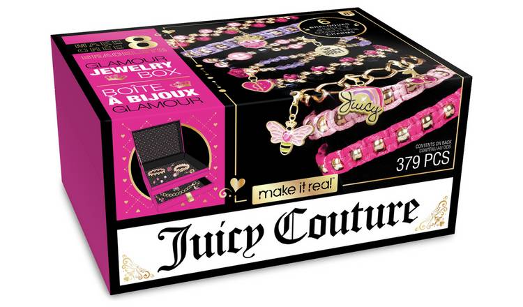 Juicy Couture Light Rose Heart Charm Toggle Bracelet