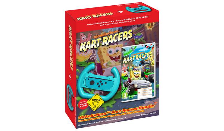 Nickelodeon Kart Racers Bundle + Wheel Accessory Switch Game