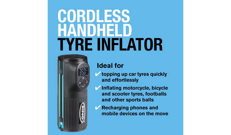 Buy Ring Cordless Rechargeable Handheld Tyre Inflator | Car tyre inflators  and air compressors | Argos