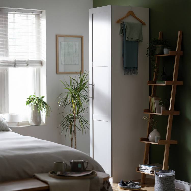 Habitat Munich Panelled 1 Door Wardrobe - Grey 0