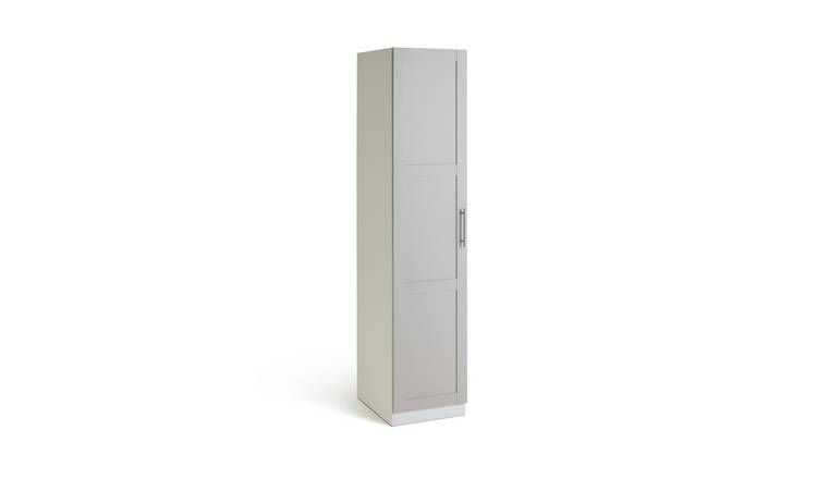 Habitat Munich Panelled 1 Door Wardrobe - Grey