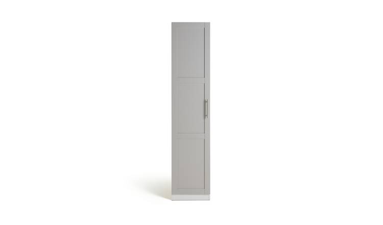 Habitat Munich Panelled 1 Door Wardrobe - Grey
