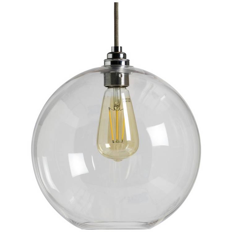 Habitat Clear Glass Easy Fit Pendant Shade - 25cm 0