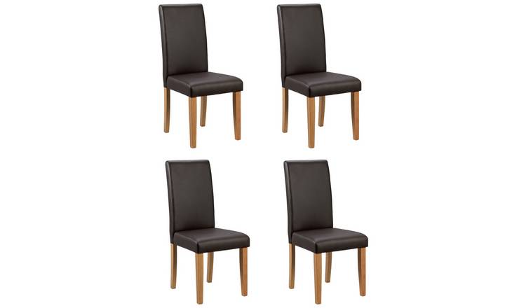 Argos Home 4 Midback Dining Chairs - Chocolate