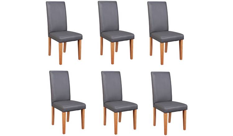 Argos Home 6 Midback Dining Chairs - Charcoal