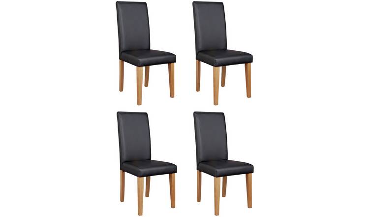 Argos Home 4 Midback Dining Chairs - Black