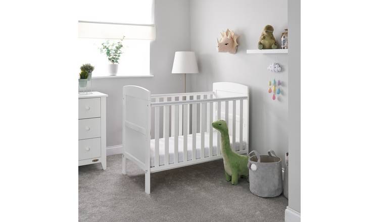 Obaby Grace Mini Cot Bed, Taupe Grey, Nursery Furniture