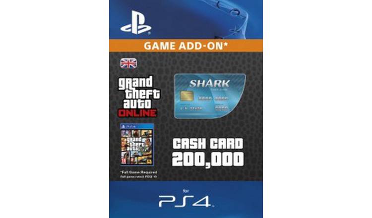 Buy Gta 5 Tiger Shark Cash Card Ps4 Digital Download Playstation Plus And Network Cards Argos