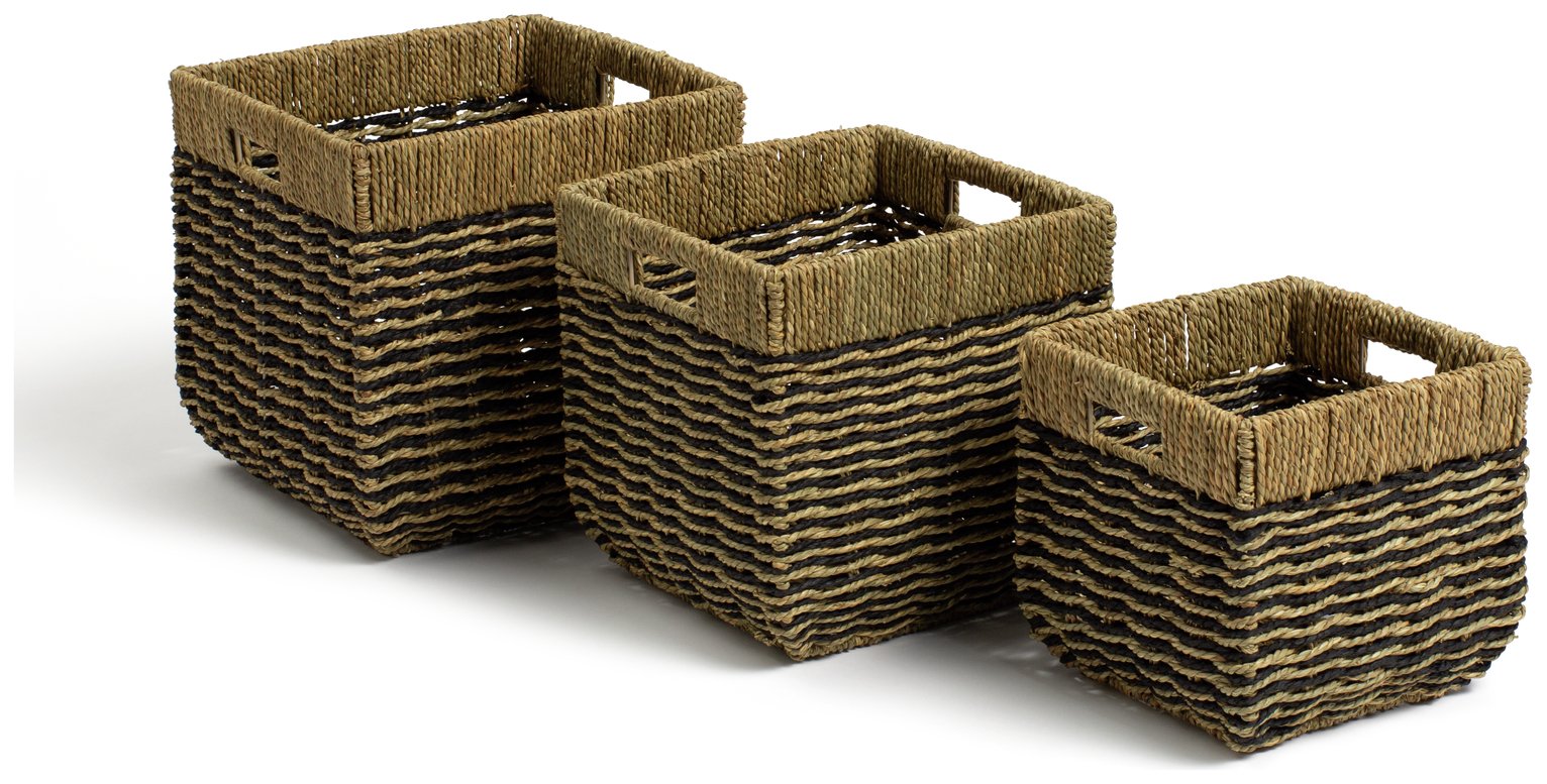 Habitat Pack of 3 Rectangular Baskets