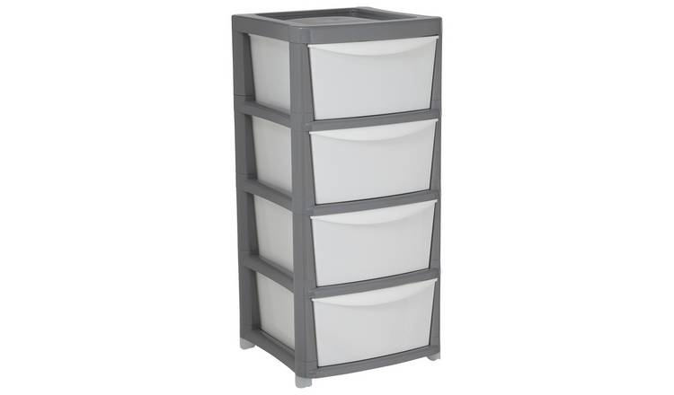 Buy Argos Home Set of 3 Storage Boxes - Light Grey, Plastic storage boxes  and drawers