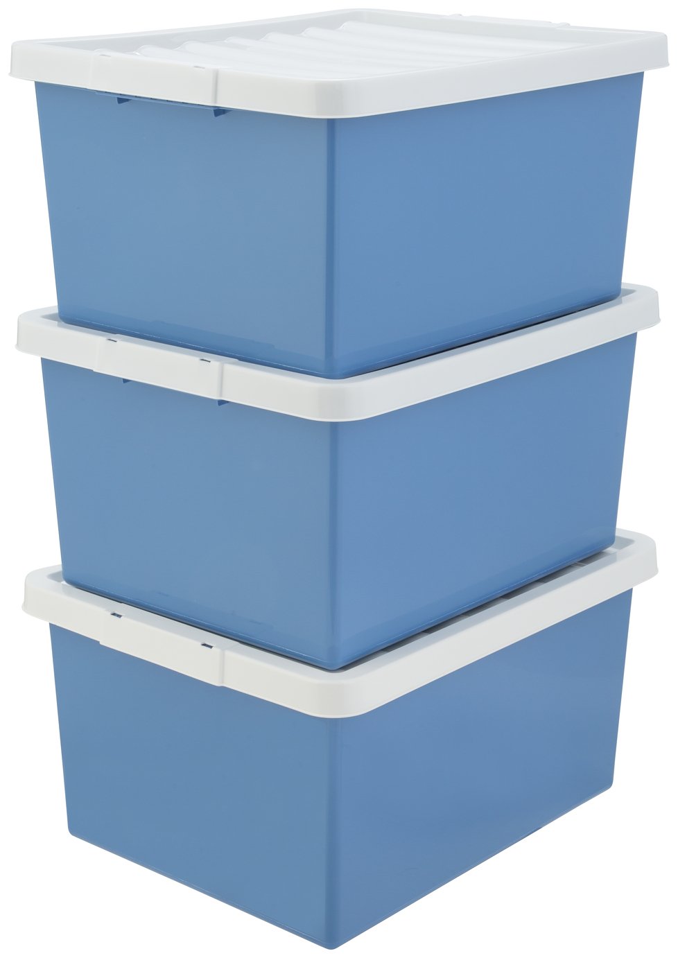 Argos Home 3 x 27L Storage Boxes - Blue