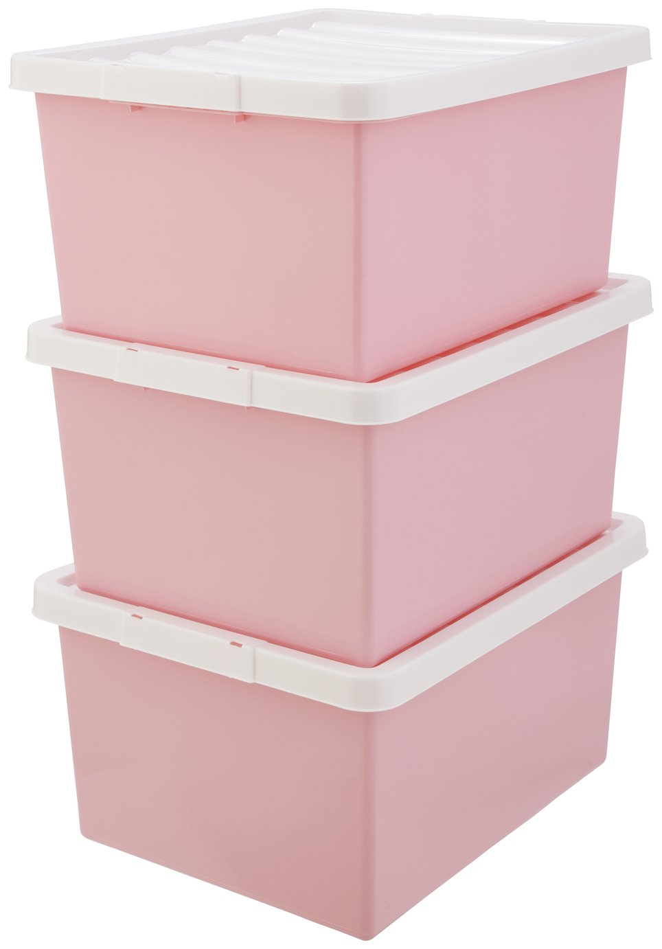 Argos Home 3 x 27L Storage Boxes - Pink
