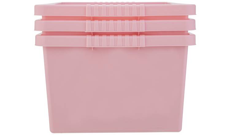 Buy Argos Home 3 x 27L Storage Boxes - Pink