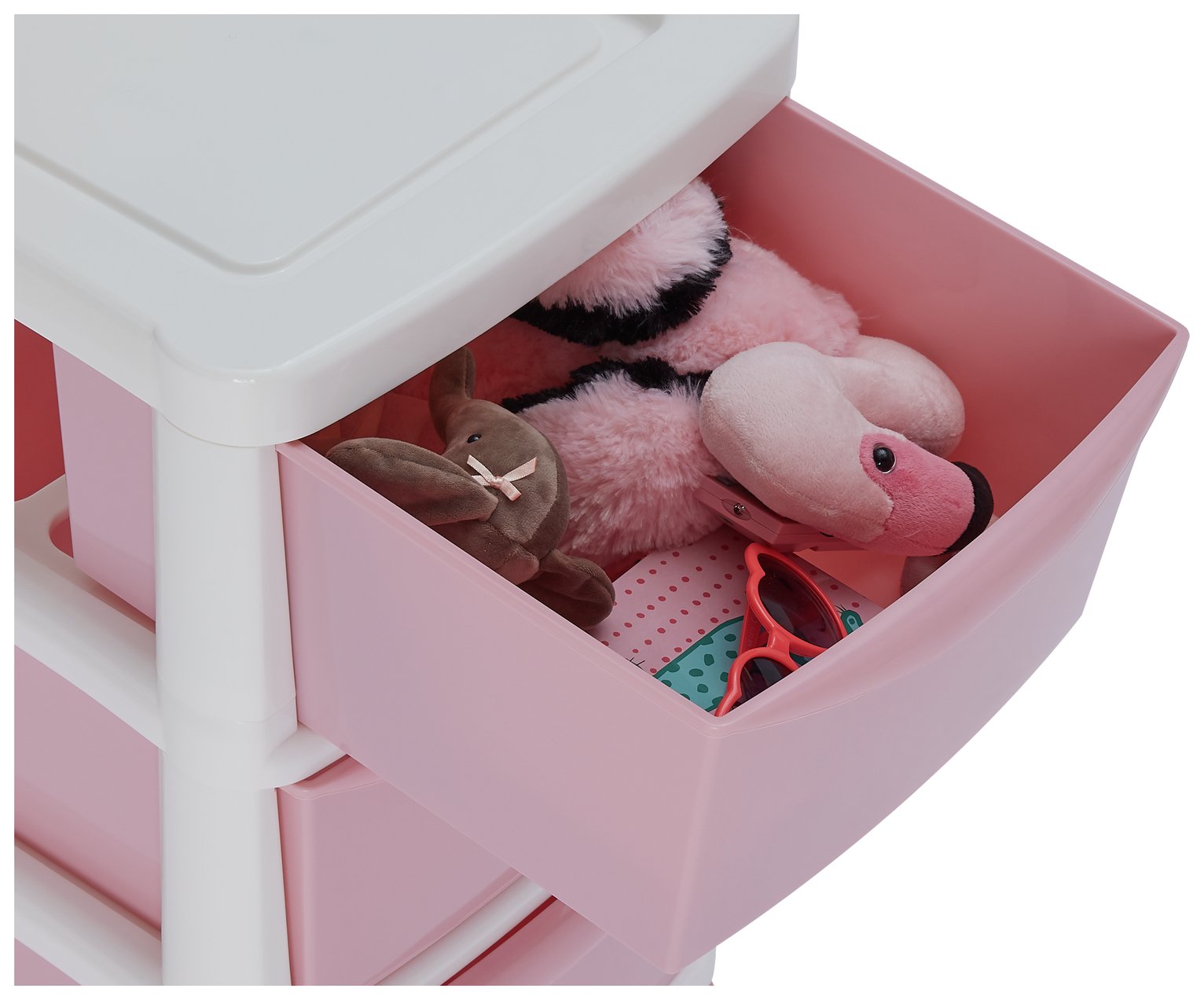 Buy Argos Home 4 Drawer Plastic Drawers - Pink | Plastic storage