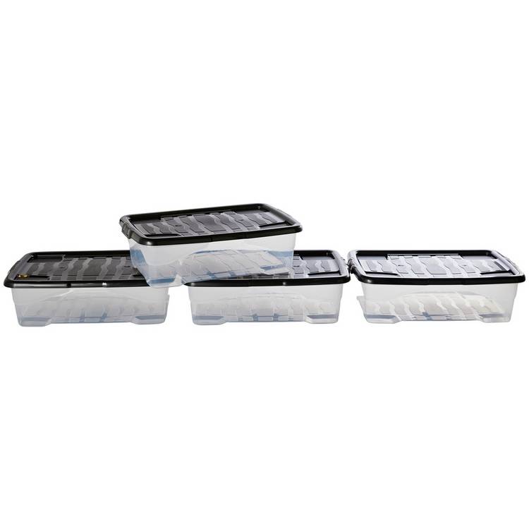Argos Home Curve 4 x 30L Underbed Storage Boxes - Clear 0